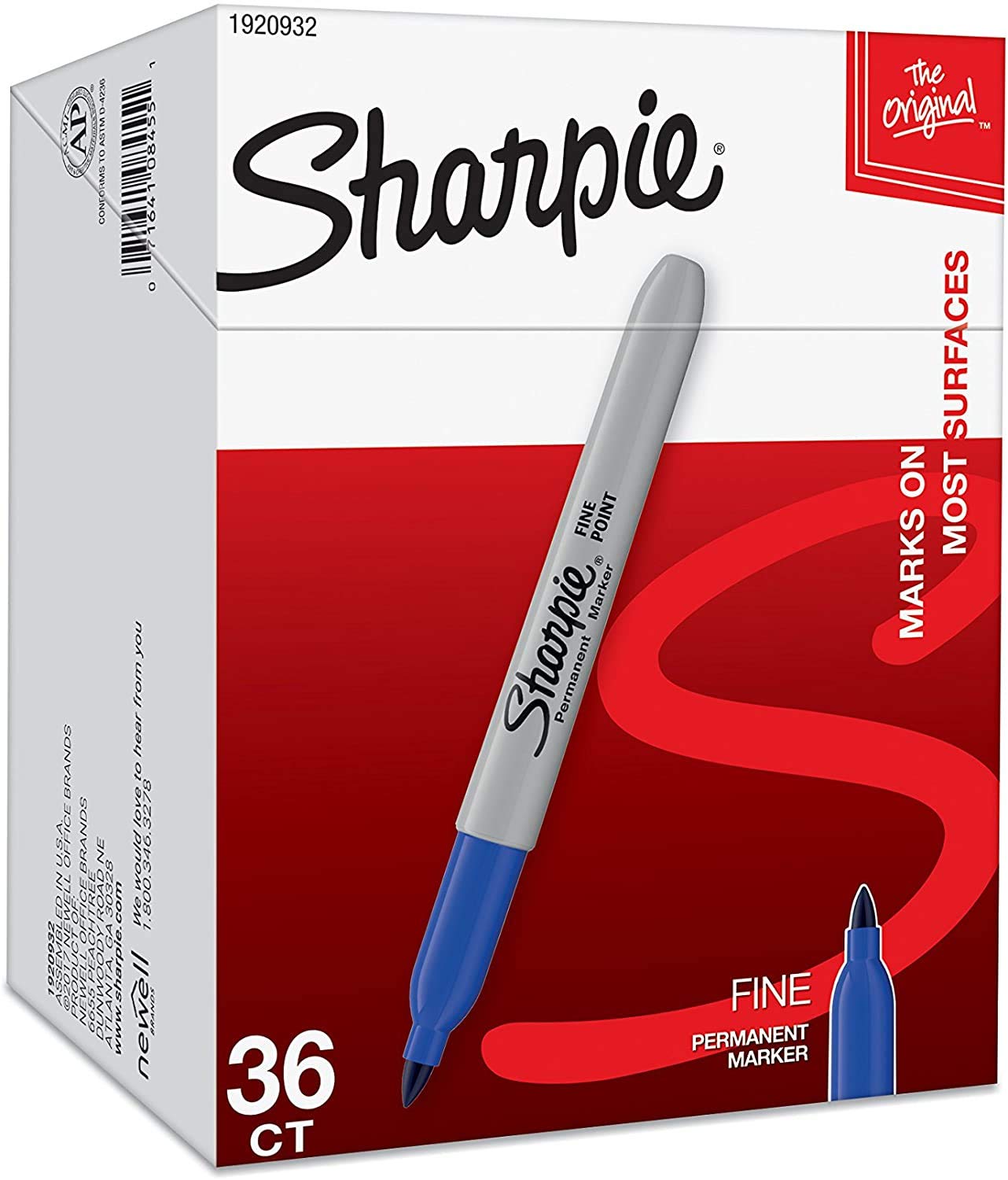 Sharpie Permanent Markers, Fine Point, Black, 36 Count - (New)