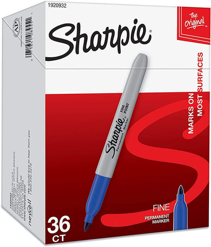 Sharpie Permanent Markers, Fine Point, Black, 36 Count - (New)