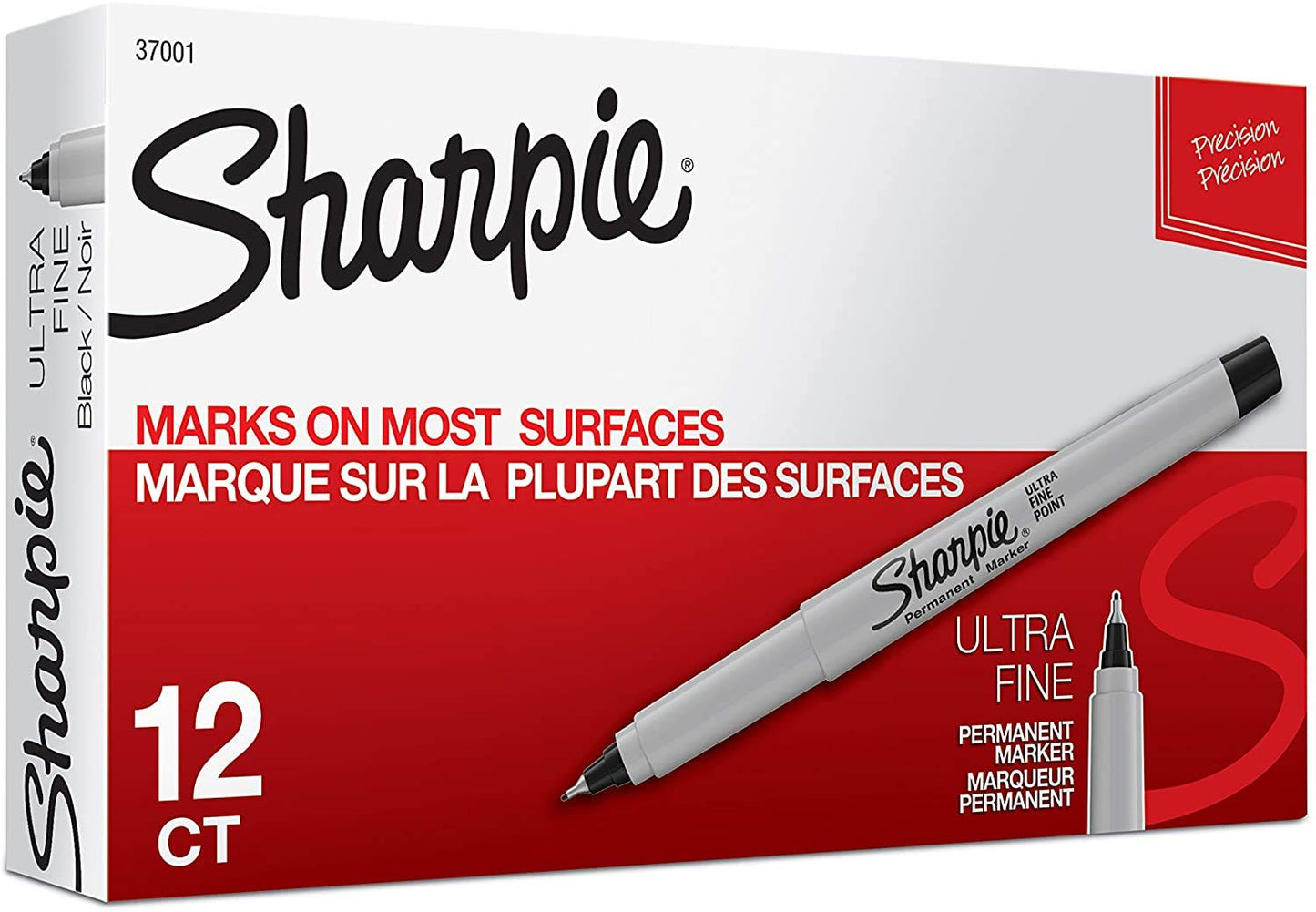 Sharpie Permanent Markers, Ultra Fine Point, Black, 2 Markers(37161)