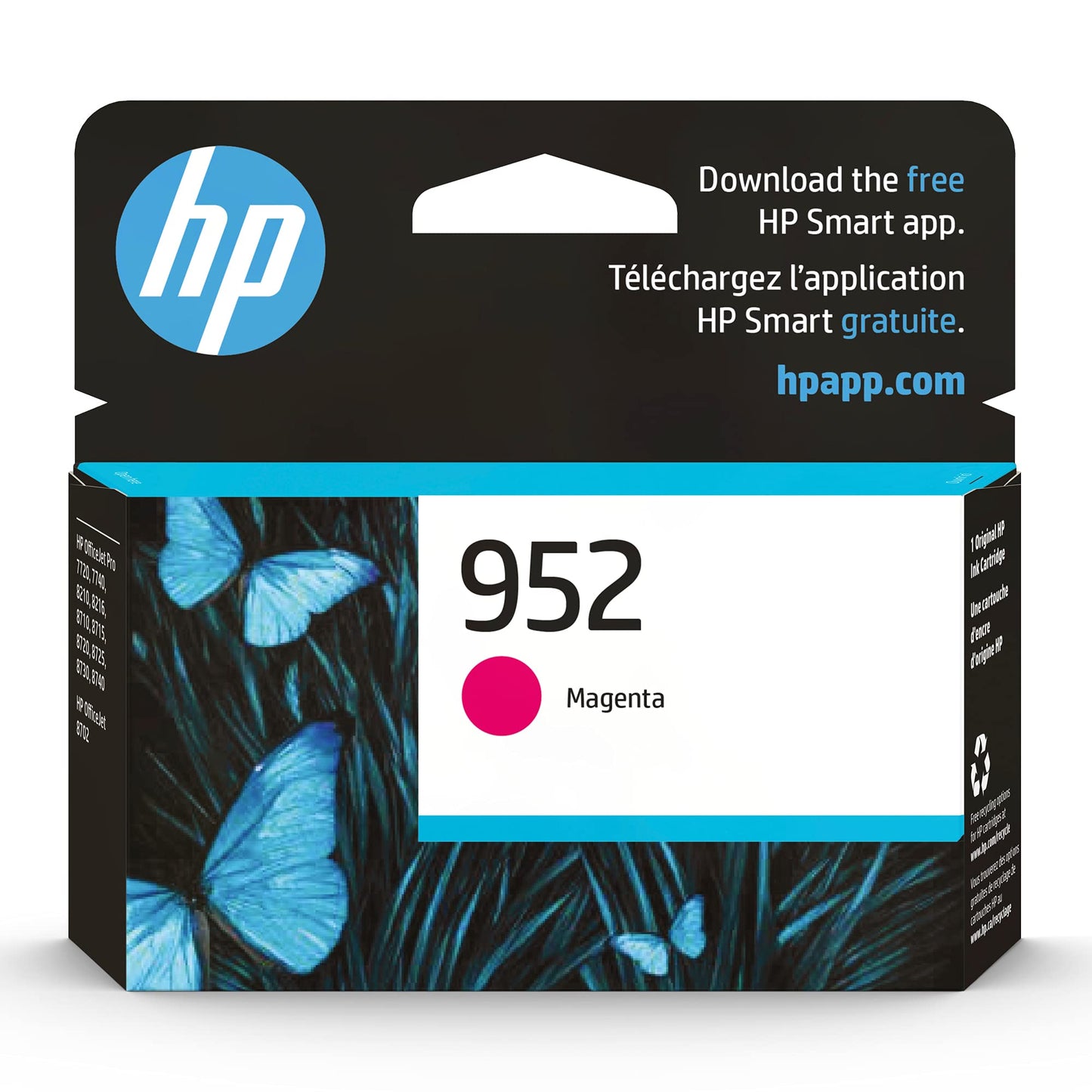 Original HP 952 Cyan, Magenta, Yellow Ink Cartridges (3-pack) | Works with HP OfficeJet 8702, HP OfficeJet Pro 7720, 7740, 8210, 8710, 8720, 8730, 8740 Series | Eligible for Instant Ink | N9K27AN