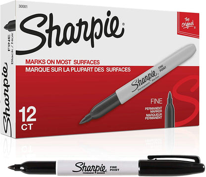 Sharpie Permanent Markers, Ultra Fine Point, Black, 2 Markers(37161)