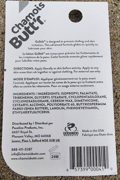 Chamois Butt'r Solid Travel Size GoStik, 0.15 oz