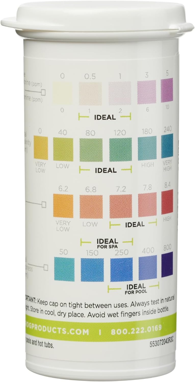 FROG Test Strips for Pools and Hot Tubs, Quick and Easy Pool and Hot Tub Test Strips, Designed to use with FROG Water Care Products