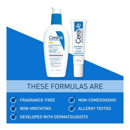 CeraVe Facial Moisturizer with SPF 30. Face Sunscreen Lotion with Hyaluronic Acid, Niacinamide & Ceramides for Women & Men. Oil-free, normal to dry skin. Verified Extended Use Date, Travel Size 89ML