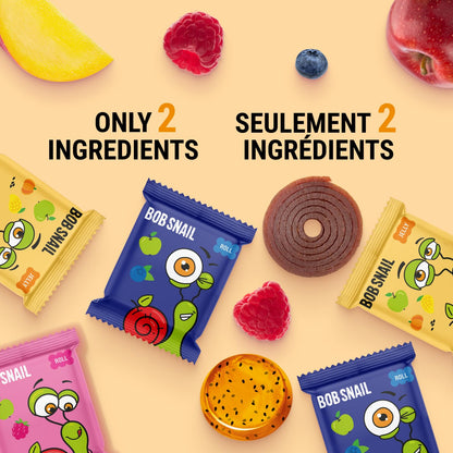 Bob Snail Healthy Snacks Mix Family Pack - Fruit Rolls with Mango & Strawberry, Jelly with Cherry, Candy box Fruit Snacks, All Natural Healthy Snacks for kids, No Added Sugar sour Candy, 80 pcs Pack / 800 gram candy bulk