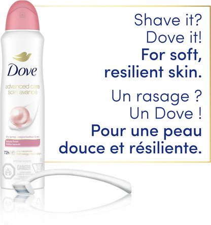 Dove Advanced Care Beauty Finish Dry Spray Antiperspirant Deodorant for Women with ¼ Moisturizers 107 g