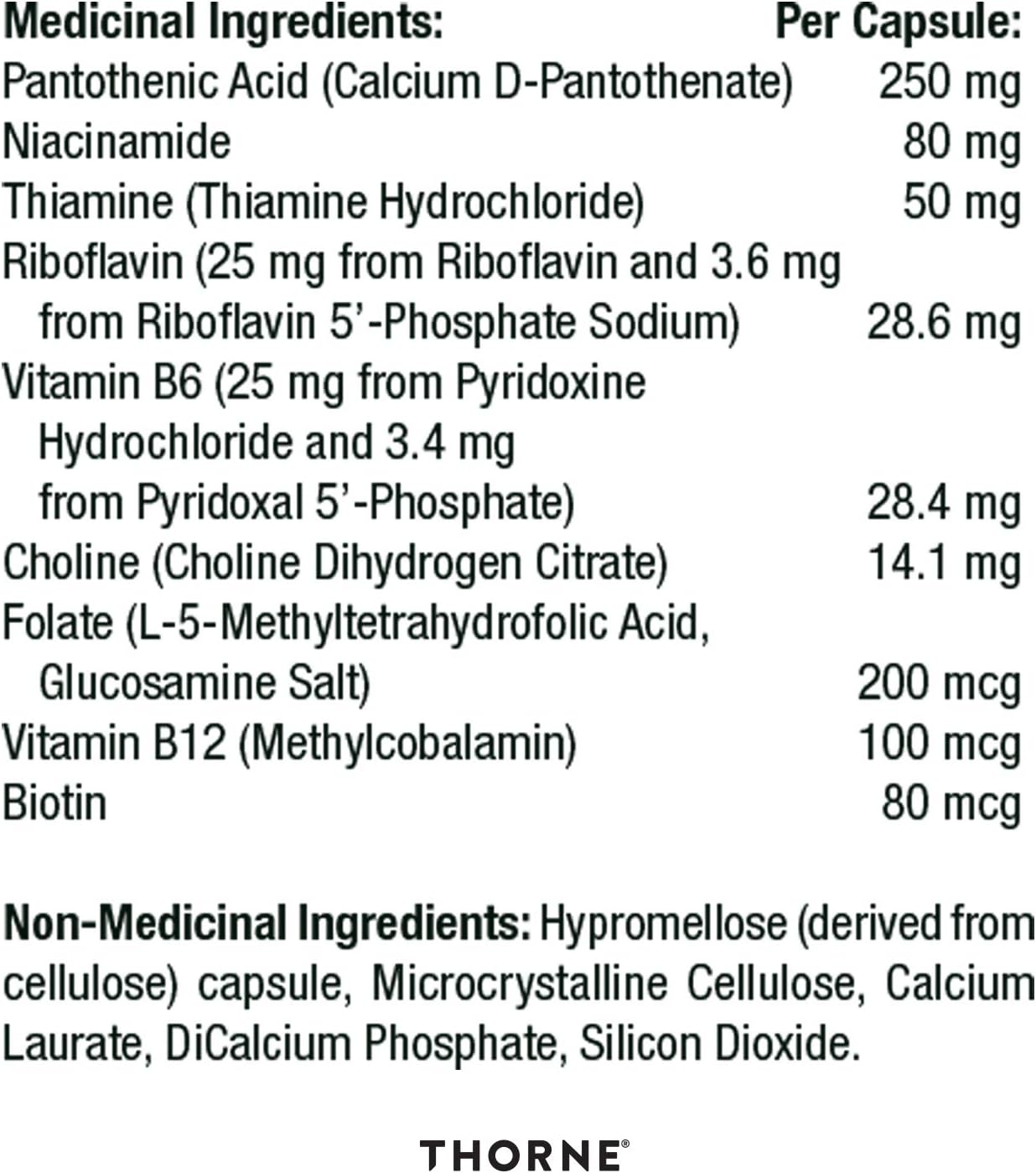 Thorne Stress B-Complex - Vitamin B Complex for Stress Support - 60 Capsules - 60 Servings