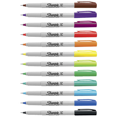 Sharpie Permanent Markers, Ultra Fine Point, Black, 2 Markers(37161)