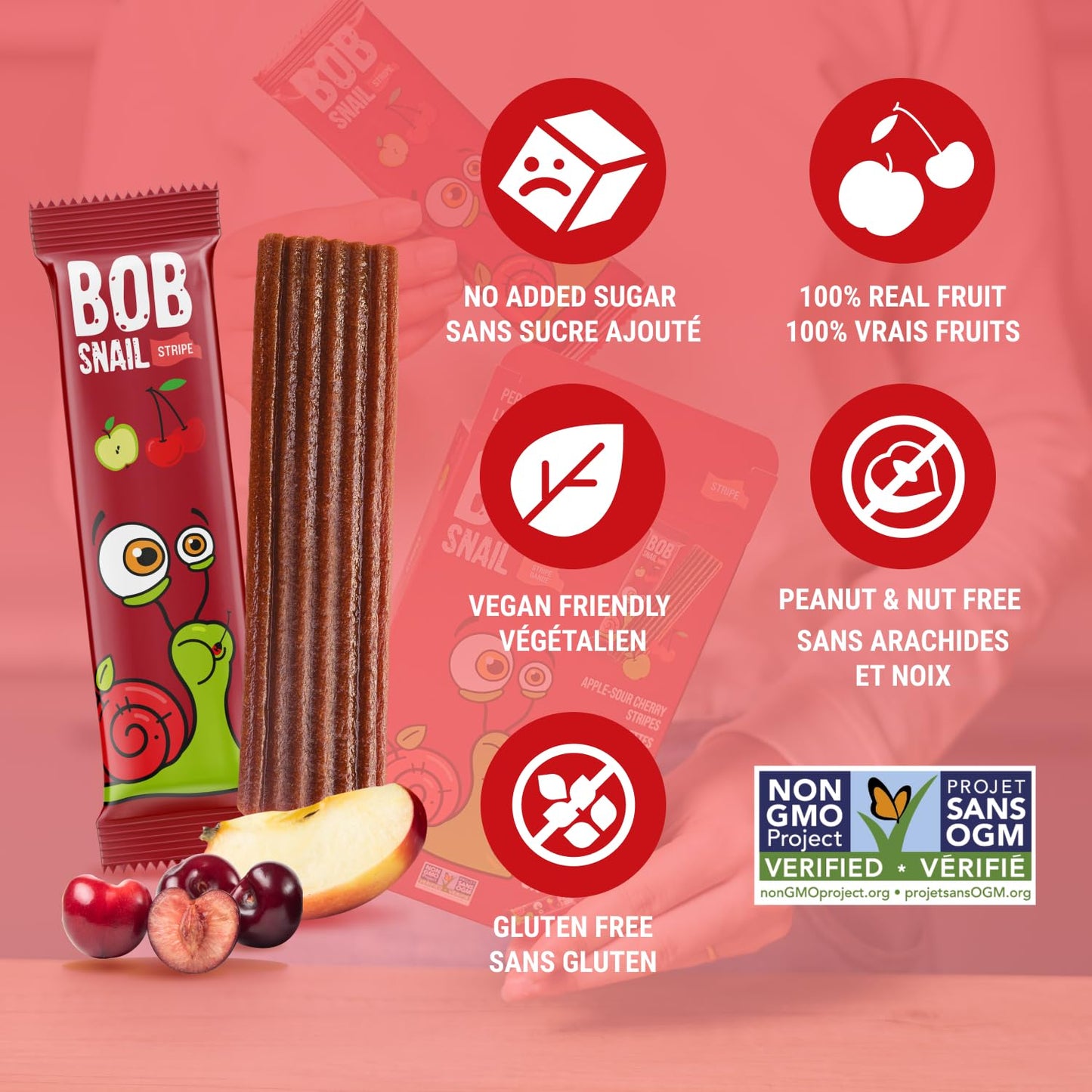 Bob Snail Fruit Leather Sweet & Sour Family Pack - Nut free fruit Roll Ups with Dried Mango,Sour Cherry & Blackcurrant, Candy box Fruit Snacks, All Natural Healthy Snacks for kids, Sugar Free sour Candy, 42 pcs Pack / 588 gram candy bulk (Exotic Mix)
