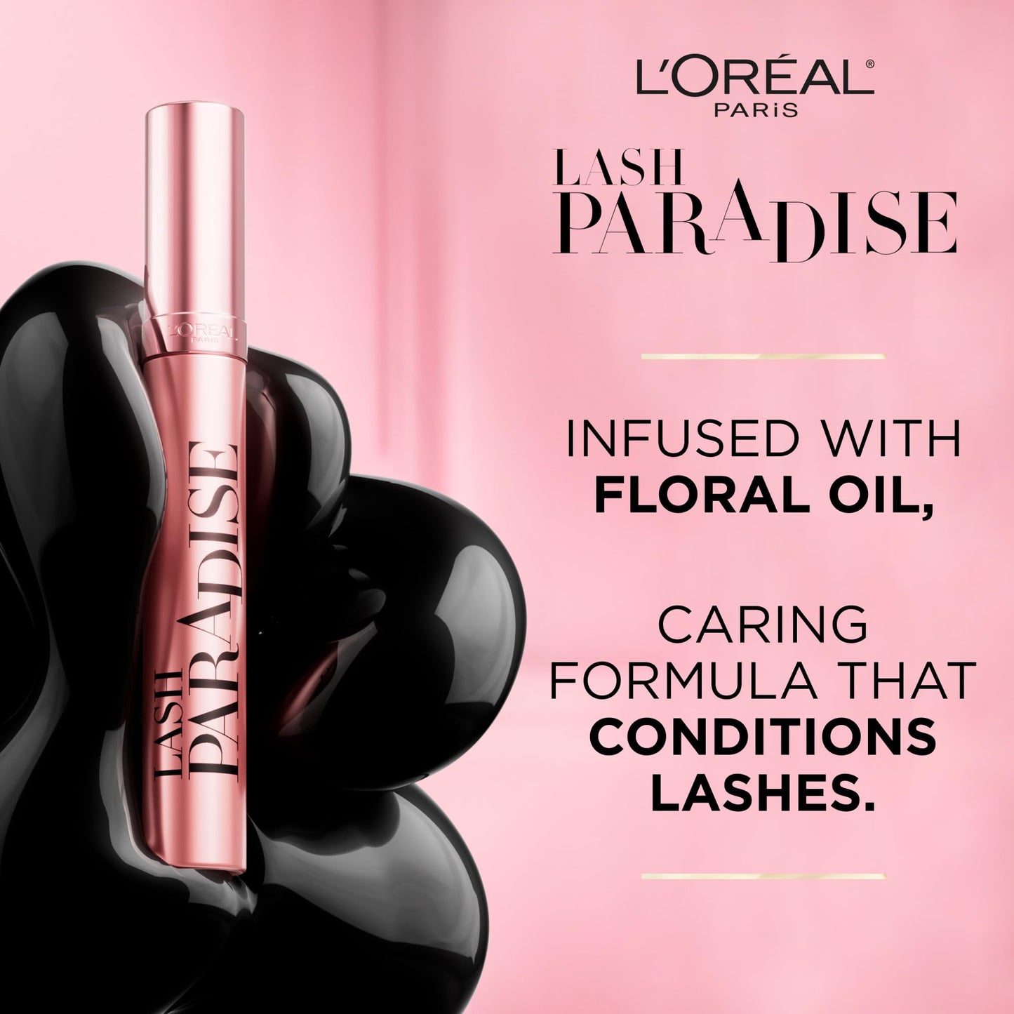 L’Oréal Paris Voluminous Lash Paradise Mascara, Lengthening Mascara, Volume & Length for Up to 24 Hours with Flower Oil Infused Conditioning Formula for Sensitive Eyes, Blackest Black, 0.28 fl. oz.