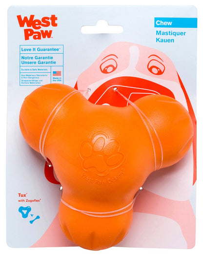 West Paw Zogoflex Tux Interactive Treat Dispensing Dog Chew Toy for Aggressive Chewers, 100% Guaranteed Tough, It Floats!, Made in USA, Small, Aqua