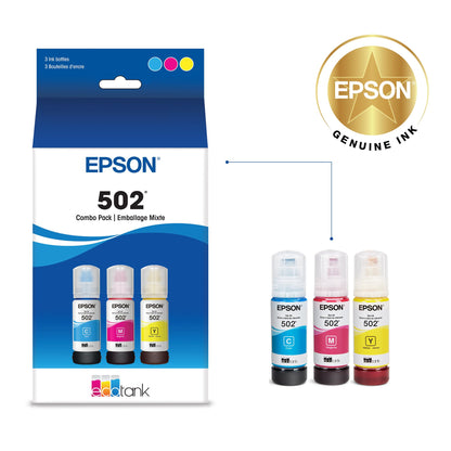 Epson 502 EcoTank Auto-Stop Ink Bottle, Black (T502120) pack of 1