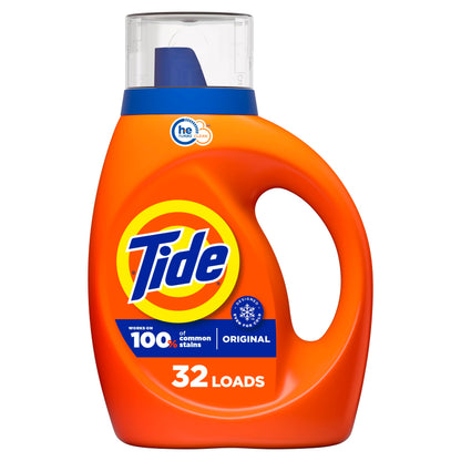 Tide Liquid Laundry Detergent, Original, 100 loads, 3.9 L, HE Compatible (Packaging May Vary)