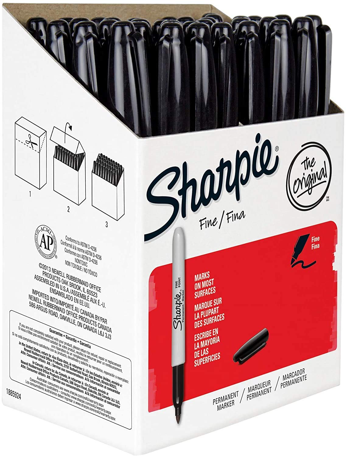 Sharpie Permanent Markers, Fine Point, Black, 36 Count - (New)