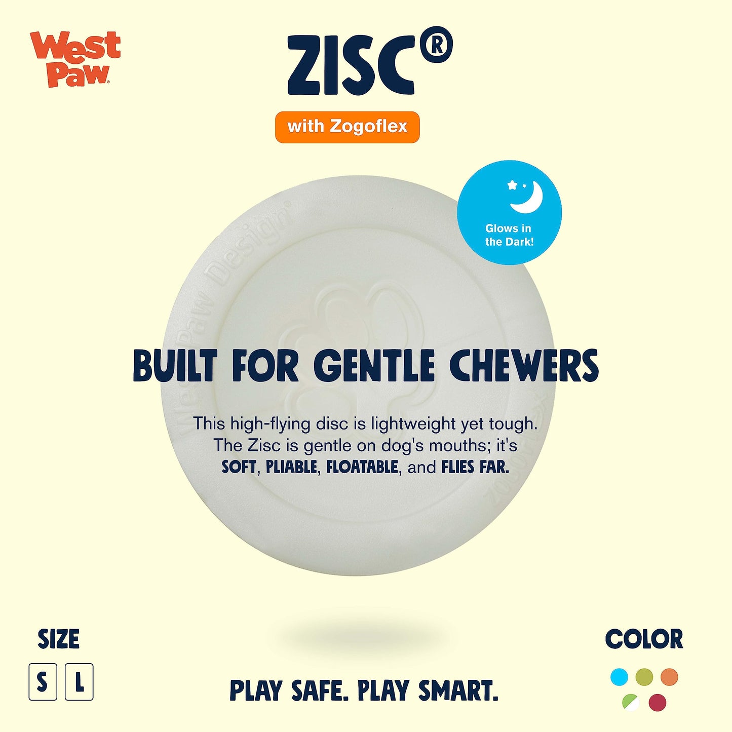 West Paw Zogoflex Zisc Dog Flying Disc, High Flying Aerodynamic Disc for Dogs Puppy – Lightweight, Floatable Disc for Fetch, Tug of War, Catch, Play – Doubles as Food/Water Bowl, Large 8.5", Aqua