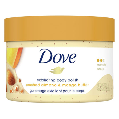 Dove Exfoliating Body Polish Scrub For Silky, Soft Skin Pomegranate and Shea Butter Body Scrub Exfoliates and Provides Lasting Nourishment 10.5 oz