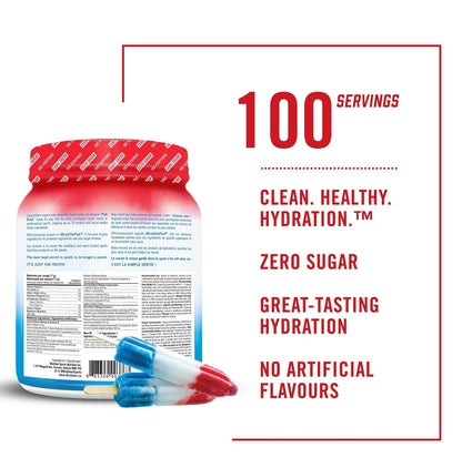 BioSteel Hydration Mix, Great Tasting Hydration with Zero Sugar, and No Artificial Flavours or Preservatives, Ice Pop Flavour, 100 Servings per Tub