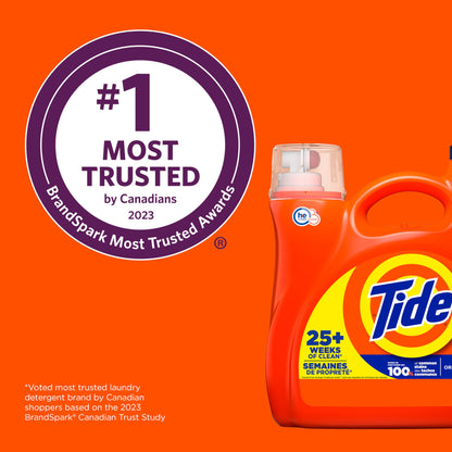 Tide Liquid Laundry Detergent, Original, 100 loads, 3.9 L, HE Compatible (Packaging May Vary)