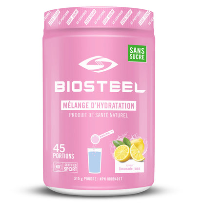 BioSteel Hydration Mix, Great Tasting Hydration with Zero Sugar, and No Artificial Flavours or Preservatives, Pink Lemonade Flavour, 100 Servings per Tub