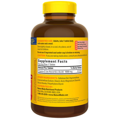 Nature Made Extra Strength Vitamin C 1000 mg, Dietary Supplement for Immune Support, 100 Tablets, 100 Day Supply