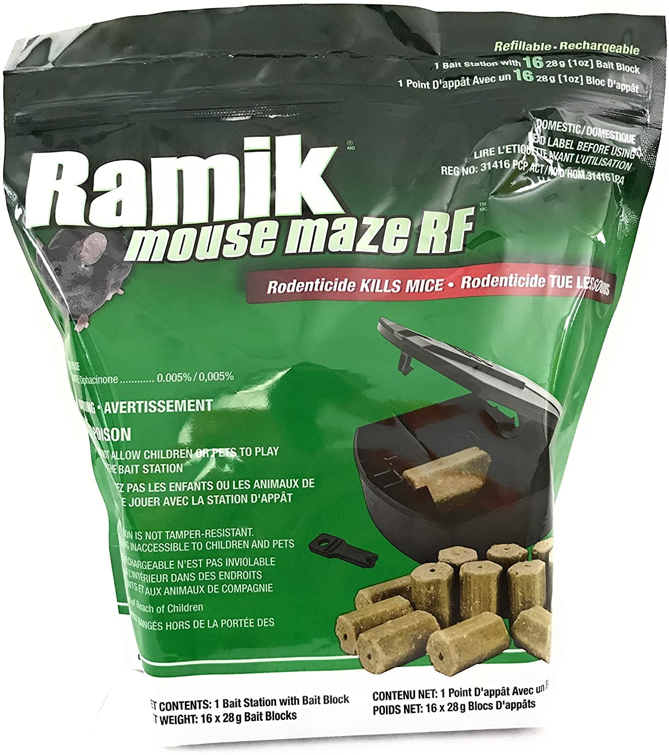 Ramik Mouse Bait Station with 8 28g Bait Block