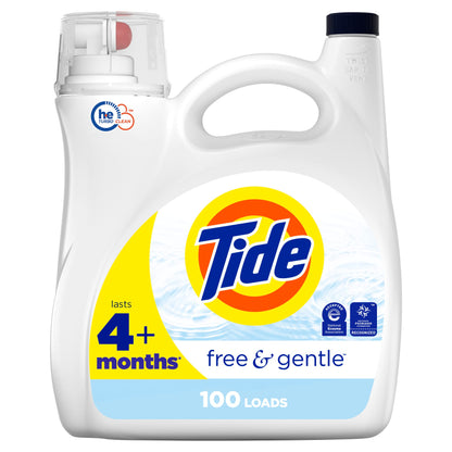 Tide Free & Gentle Liquid Laundry Detergent, 64 loads, 84 fl oz