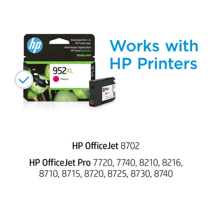 Original HP 952 Cyan, Magenta, Yellow Ink Cartridges (3-pack) | Works with HP OfficeJet 8702, HP OfficeJet Pro 7720, 7740, 8210, 8710, 8720, 8730, 8740 Series | Eligible for Instant Ink | N9K27AN