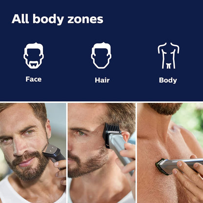 Philips Multigroom Series 7000, Cordless Wet & Dry with 19 Trimming Accessories, DualCut Technology, Lithium-Ion and Storage Bag, MG7770/18