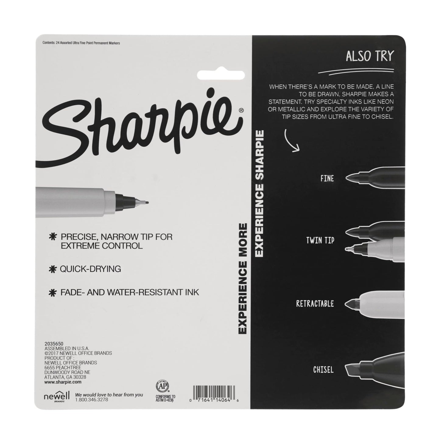 Sharpie Permanent Markers, Fine Point, Black, 36 Count - (New)