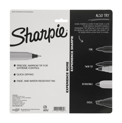 Sharpie Permanent Markers, Fine Point, Black, 36 Count - (New)