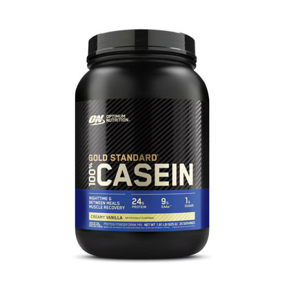 OPTIMUM NUTRITION GOLD STANDARD 100% Micellar Casein Protein Powder, Slow Digesting, Helps Keep You Full, Overnight Muscle Recovery, Creamy Vanilla, 0.91 kg
