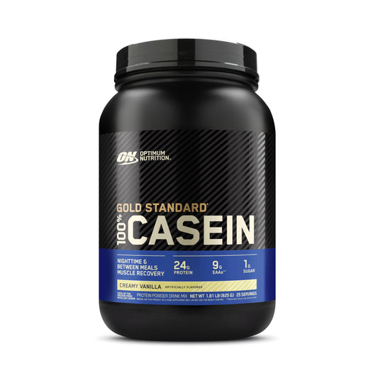 OPTIMUM NUTRITION GOLD STANDARD 100% Micellar Casein Protein Powder, Slow Digesting, Helps Keep You Full, Overnight Muscle Recovery, Creamy Vanilla, 0.91 kg