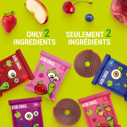 Bob Snail Healthy Snacks Berry Mix Family Pack - Nut free fruit Rolls with Blueberry, Raspberry & Strawberry, Candy box Fruit Snacks, All Natural Healthy Snacks for kids, No Added Sugar sour Candy, 80 pcs Pack / 800 gram candy bulk (Blueberry, Raspberry &