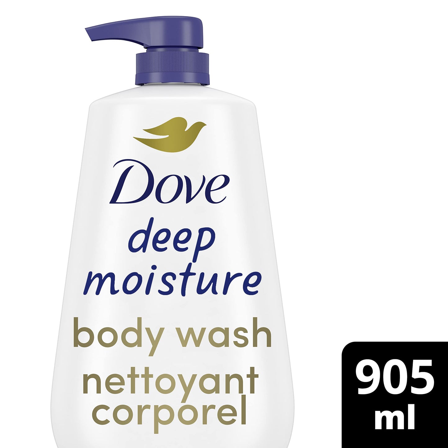 Dove Deep Moisture Body Wash with Pump, for nourishing the driest skin, 905ml (Pack of 2)