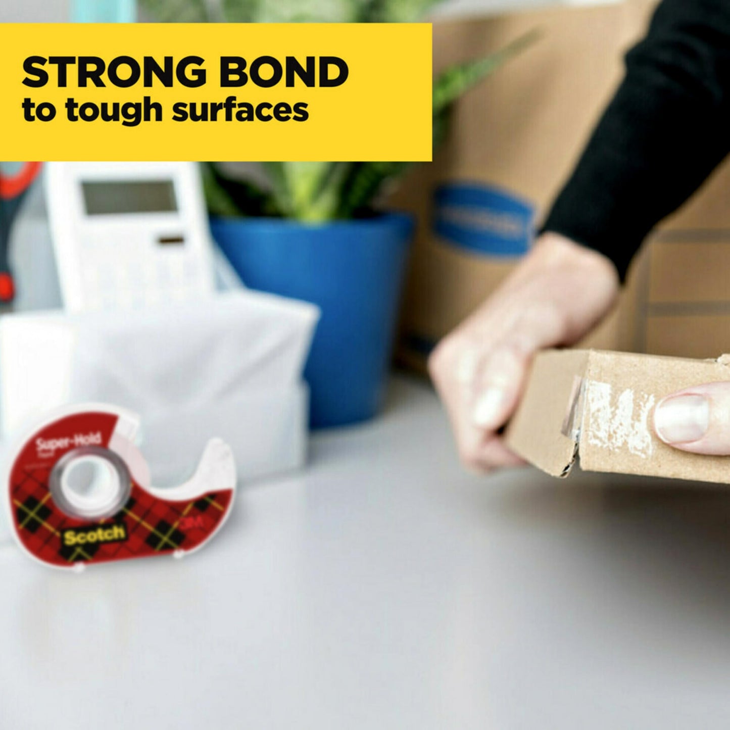 Scotch Super-Hold Tape Transparent Finish, 3/4 x 300 Inches, 3 Dispensered Rolls