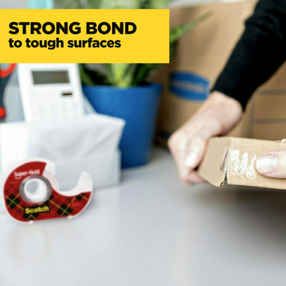 Scotch Super-Hold Tape Transparent Finish, 3/4 x 300 Inches, 3 Dispensered Rolls