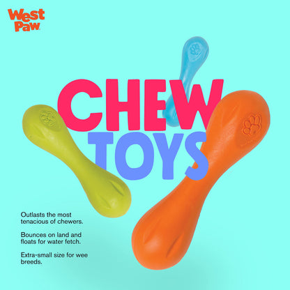 West Paw Zogoflex Hurley Durable Dog Bone Chew Toy for Aggressive Chewers, 100% Guaranteed Tough, It Floats!, Made in USA, Small, Granny Smith