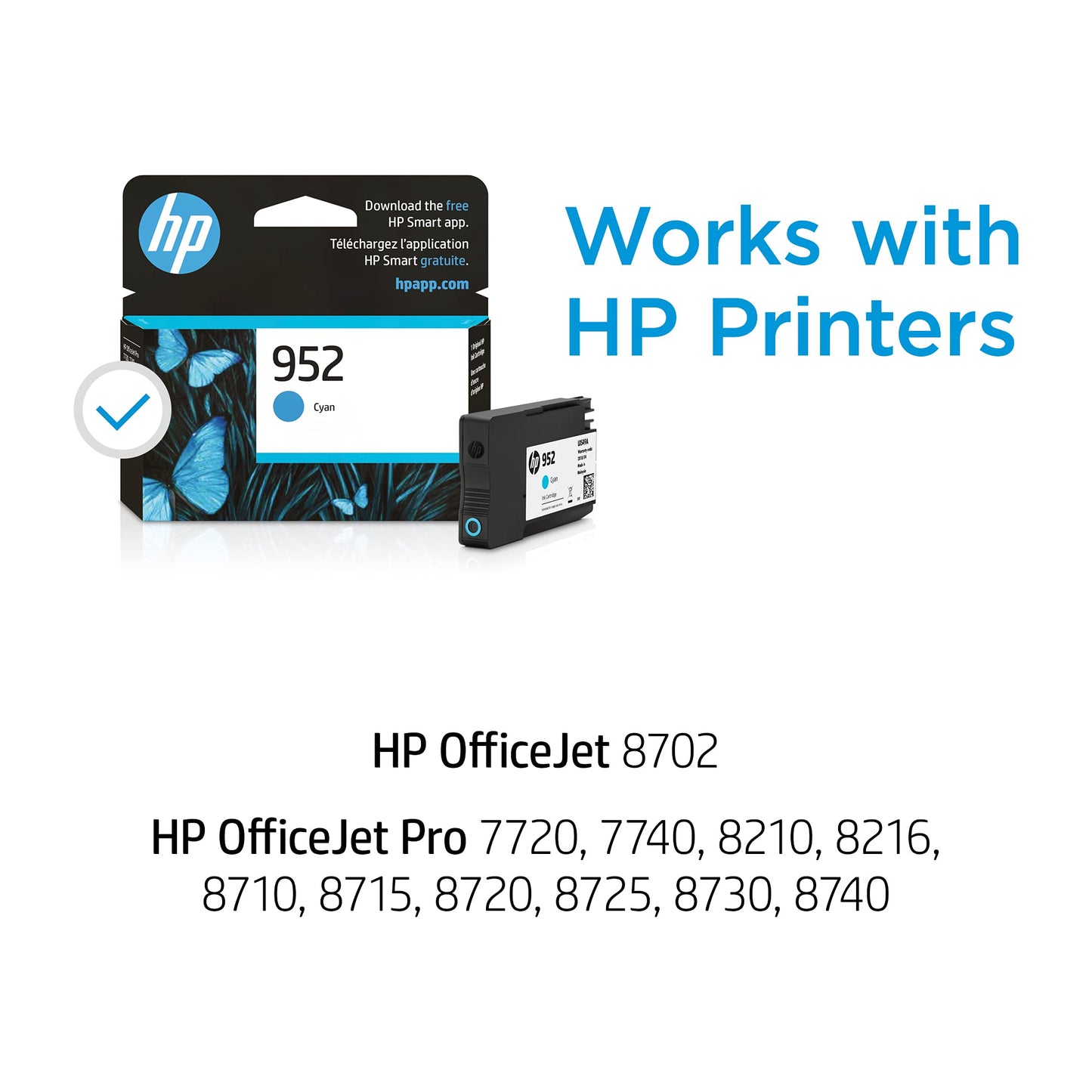Original HP 952 Cyan, Magenta, Yellow Ink Cartridges (3-pack) | Works with HP OfficeJet 8702, HP OfficeJet Pro 7720, 7740, 8210, 8710, 8720, 8730, 8740 Series | Eligible for Instant Ink | N9K27AN