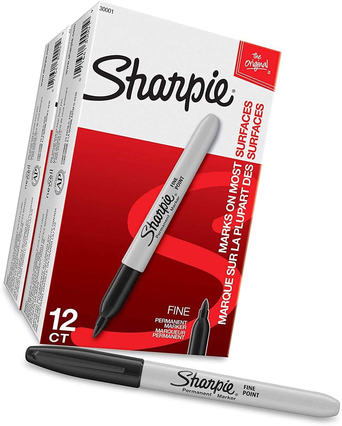Sharpie Permanent Markers, Fine Point, Black, 36 Count - (New)