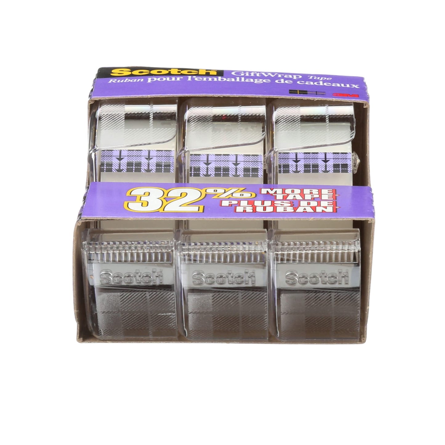 Scotch Tape Gift Wrap Tape, 19mm Wide x 10.1m, 3 Rolls in Dispensers