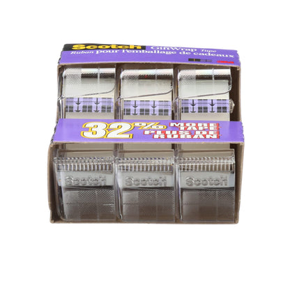 Scotch Tape Gift Wrap Tape, 19mm Wide x 10.1m, 3 Rolls in Dispensers