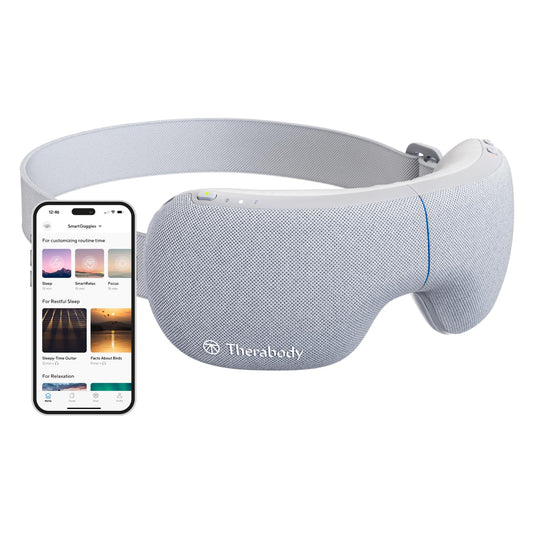 Therabody SmartGoggles Biometric Heated Eye Mask & Facial Massager - Sleep Mask for Stress Relief, Anxiety Relief, Tension Headache Relief & Sleep