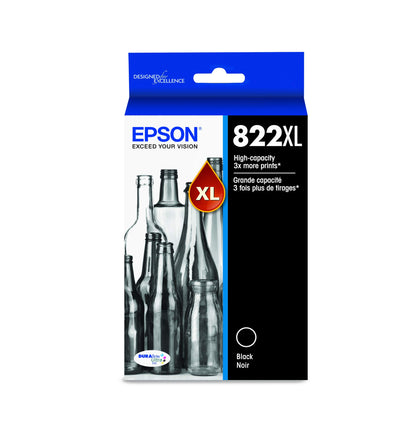 EPSON 822 DURABrite Ultra Ink High Capacity Black & Standard Colour Cartridge Combo Pack (T822XL-BCS) Works with Workforce Pro WF-3820, WF-3823, WF-4820, WF-4830, WF-4833, WF-4834