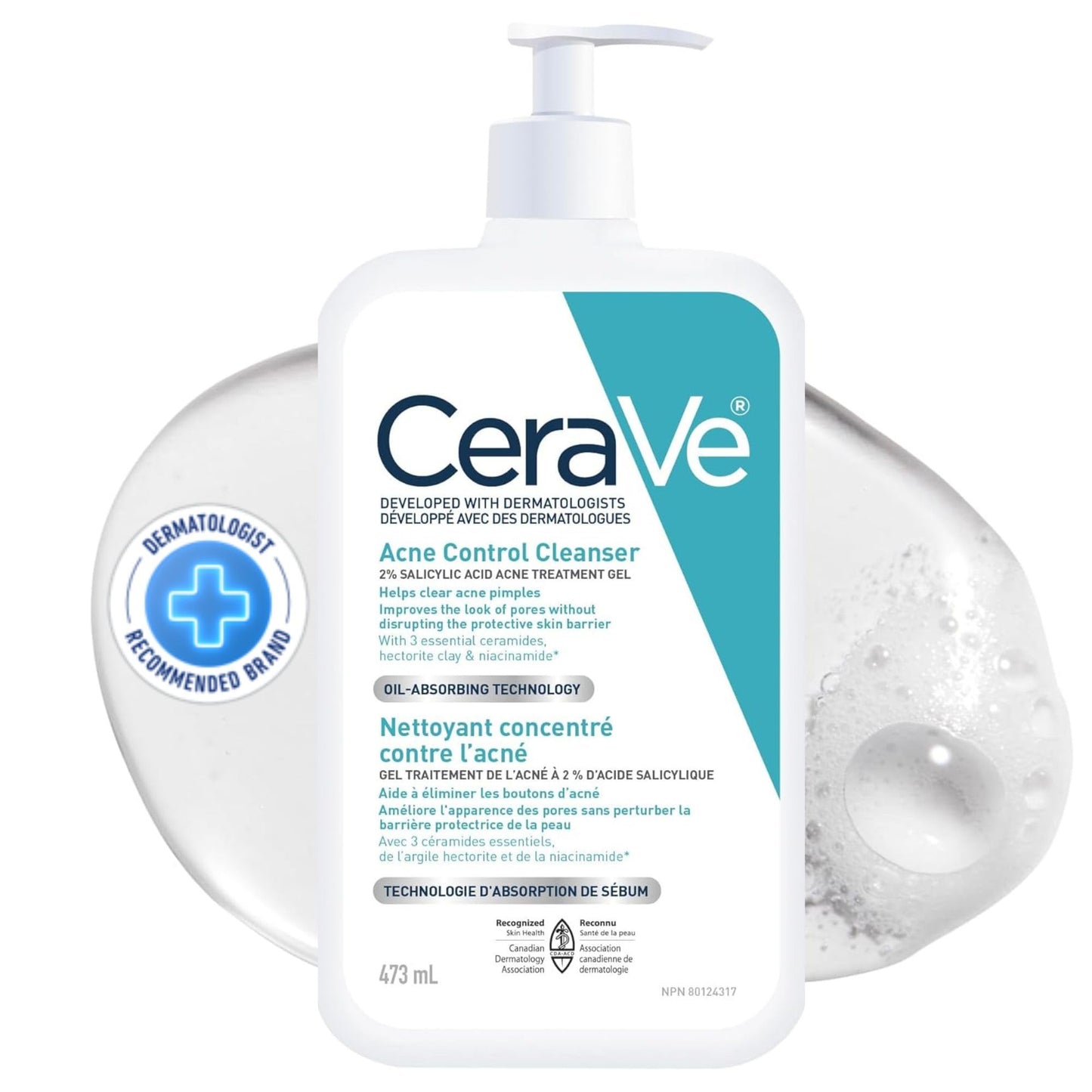 CeraVe 4% Benzoyl Peroxide ACNE Treatment Foaming Cleanser Face & Body Wash, with Hyaluronic Acid and Niacinamide. Helps Clear Acne Pimples and prevent breakouts. Gentle Gel, Fragrance-Free, 150ML