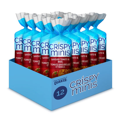 Quaker Crispy Minis White Cheddar Flavour Large Brown Rice Cakes, Multi-Pack, 140g (Pack of 12)