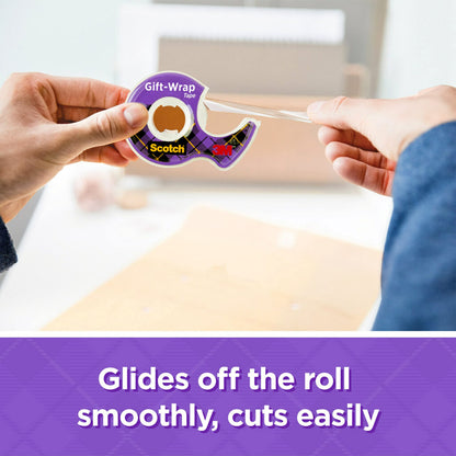 Scotch Tape Gift Wrap Tape, 19mm Wide x 10.1m, 3 Rolls in Dispensers