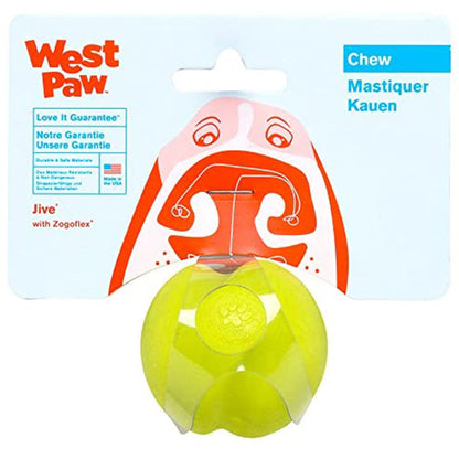 West Paw Zogoflex Jive Durable Nearly Indestructible Dog Ball Chew-Fetch-Play Dog Toy, 100% Guaranteed Tough, It Floats!, Made in USA, Large 3-1/4-Inch, Tangerine