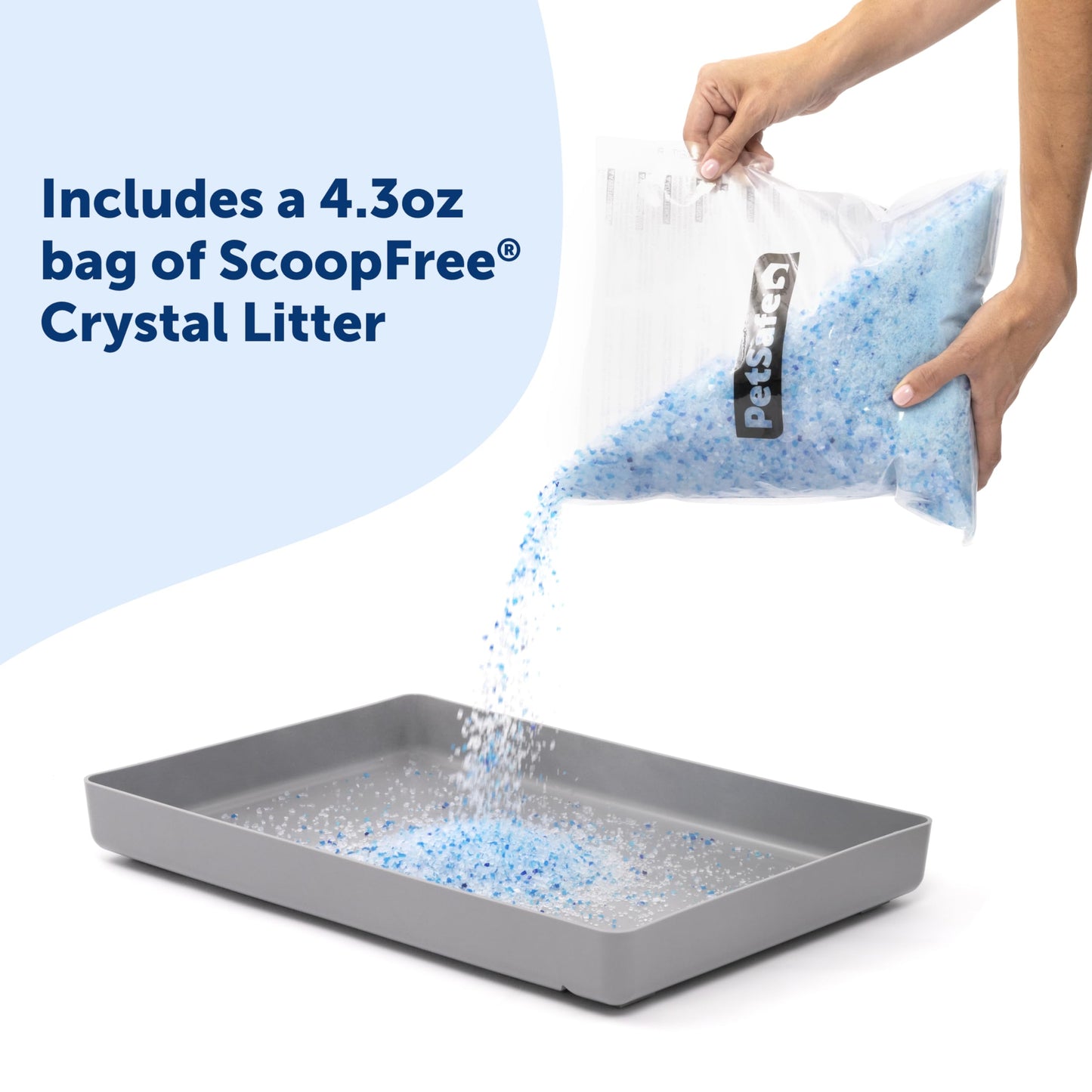 PetSafe ScoopFree Premium Blue Crystal Litter, Superior Odor Control - Low Tracking for Less Mess - Lasts Up to 1 Month (2 Pack of 4.3 Lb Bag)