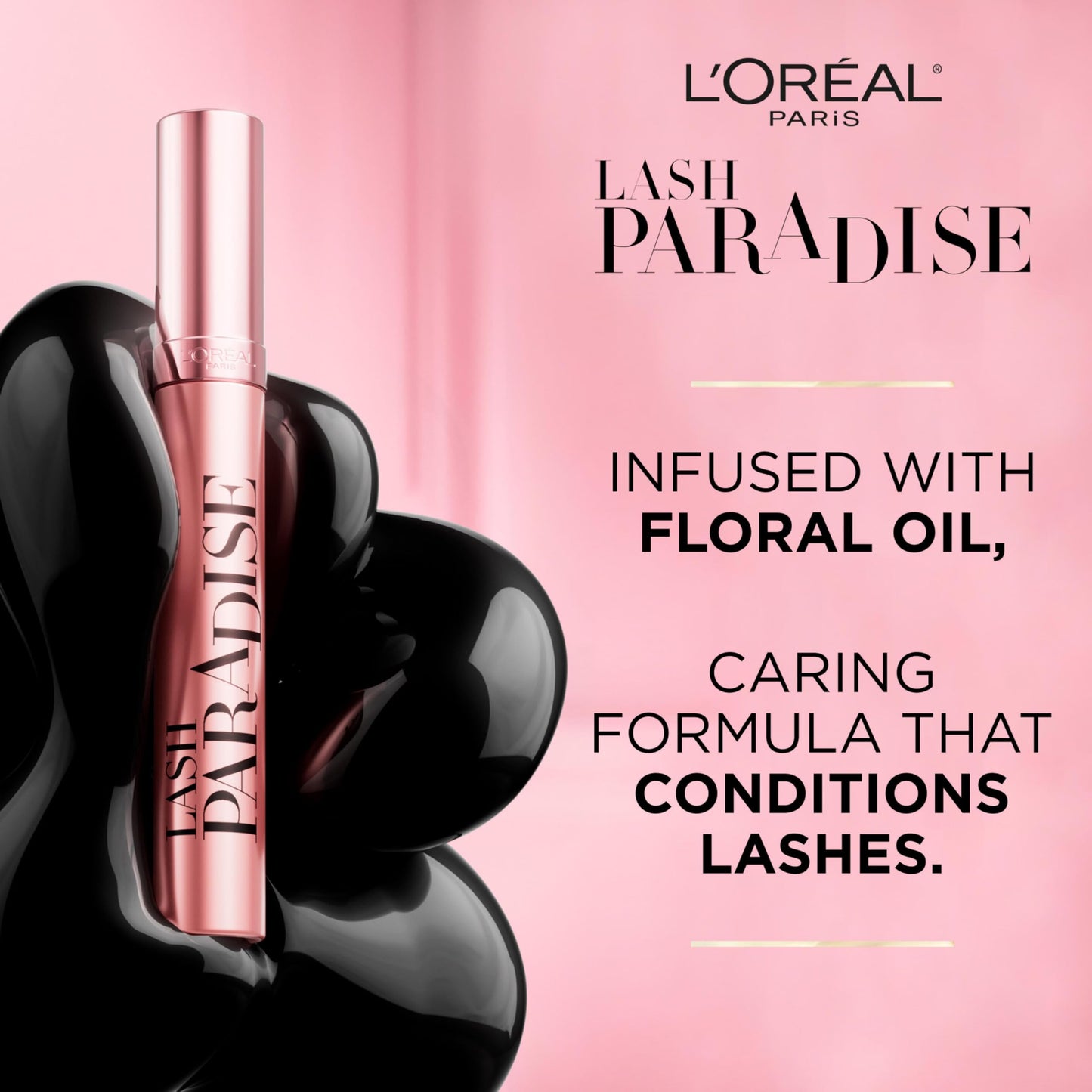 L’Oréal Paris Voluminous Lash Paradise Mascara, Lengthening Mascara, Volume & Length for Up to 24 Hours with Flower Oil Infused Conditioning Formula for Sensitive Eyes, Blackest Black, 0.28 fl. oz.