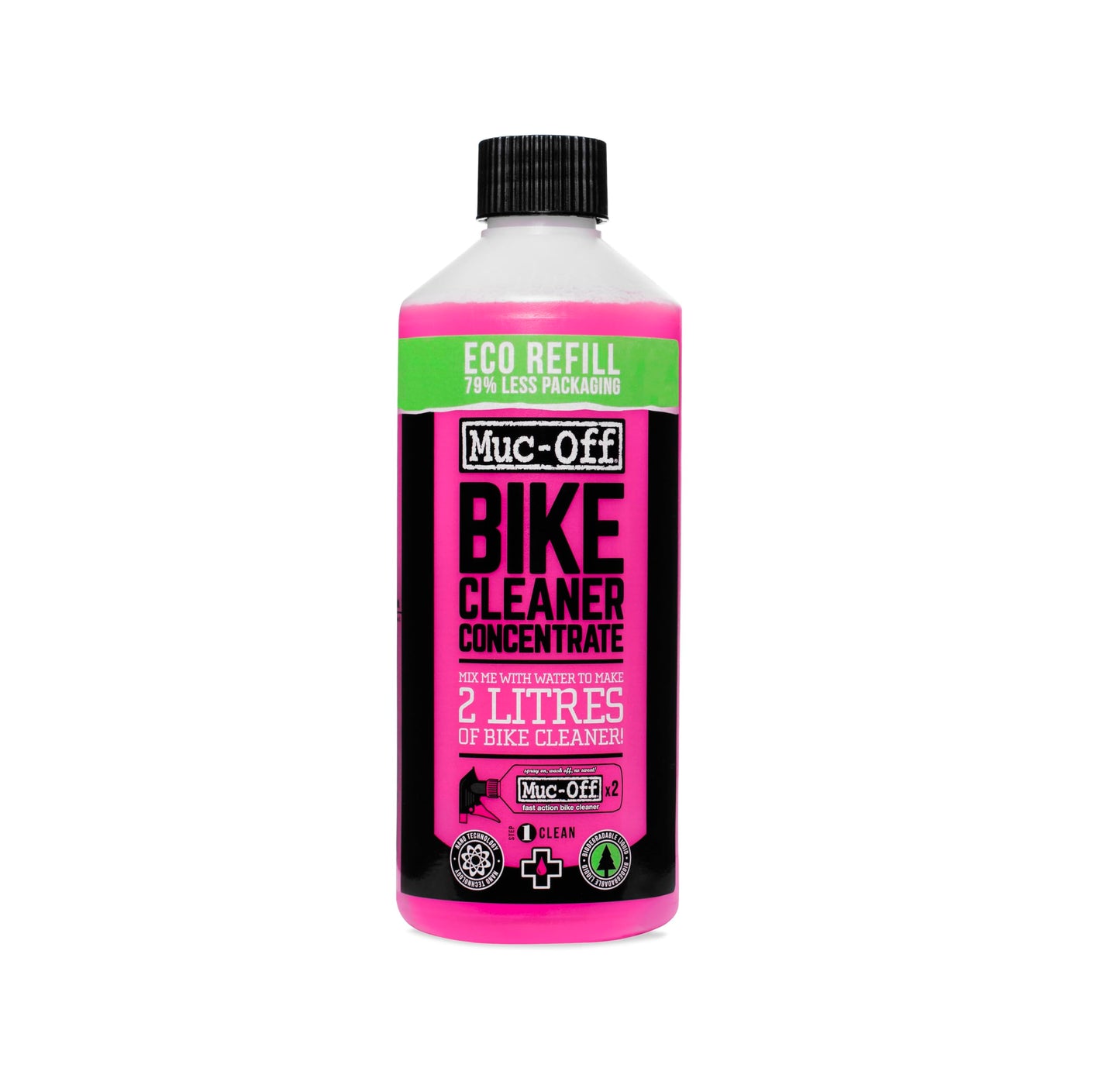 Muc Off Bike Cleaner Concentrate, 1 Liter - Fast-Action, Biodegradable Nano Gel Refill - Mixes with Water to Make Up to 4 liters of Bike Wash
